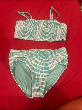Justice Turquoise Tie-Dye Two-Piece Girls' Swim Set